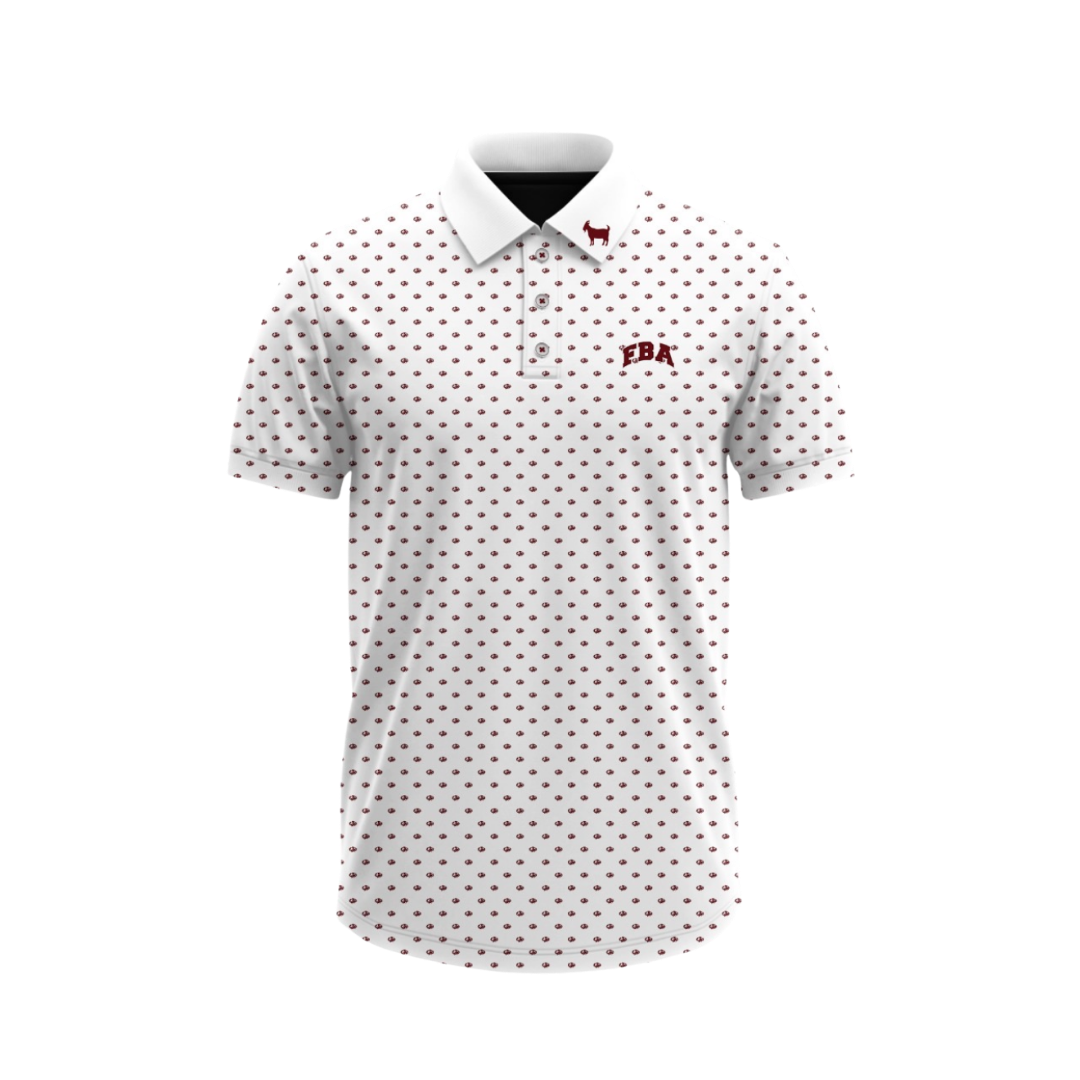 WHITE FBA LOGO POLO