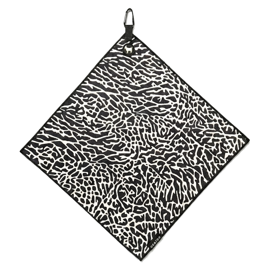THE BLACK/WHITE CEMENT GOLF TOWEL