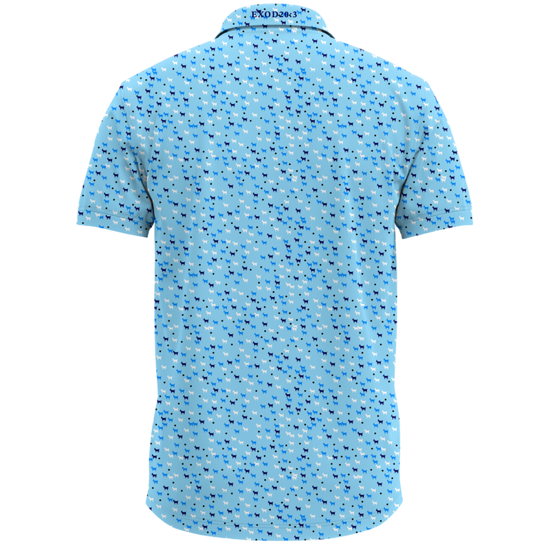 THE BABY BLUE DANCING GOATS MEN'S POLO