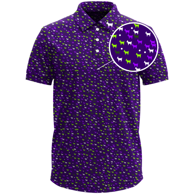 THE PURPLE DANCING GOATS MEN'S POLO