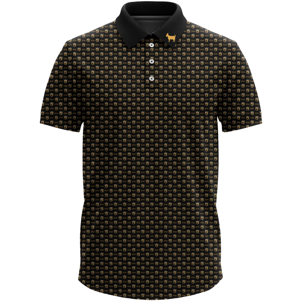 MYRON GOLDEN POLO (LOGOS/BLACK COLLAR) (PRE-ORDER)