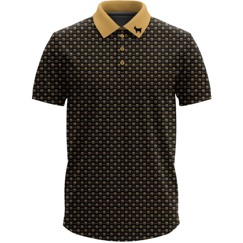 MYRON GOLDEN POLO (LOGOS/GOLD COLLAR) (PRE-ORDER)