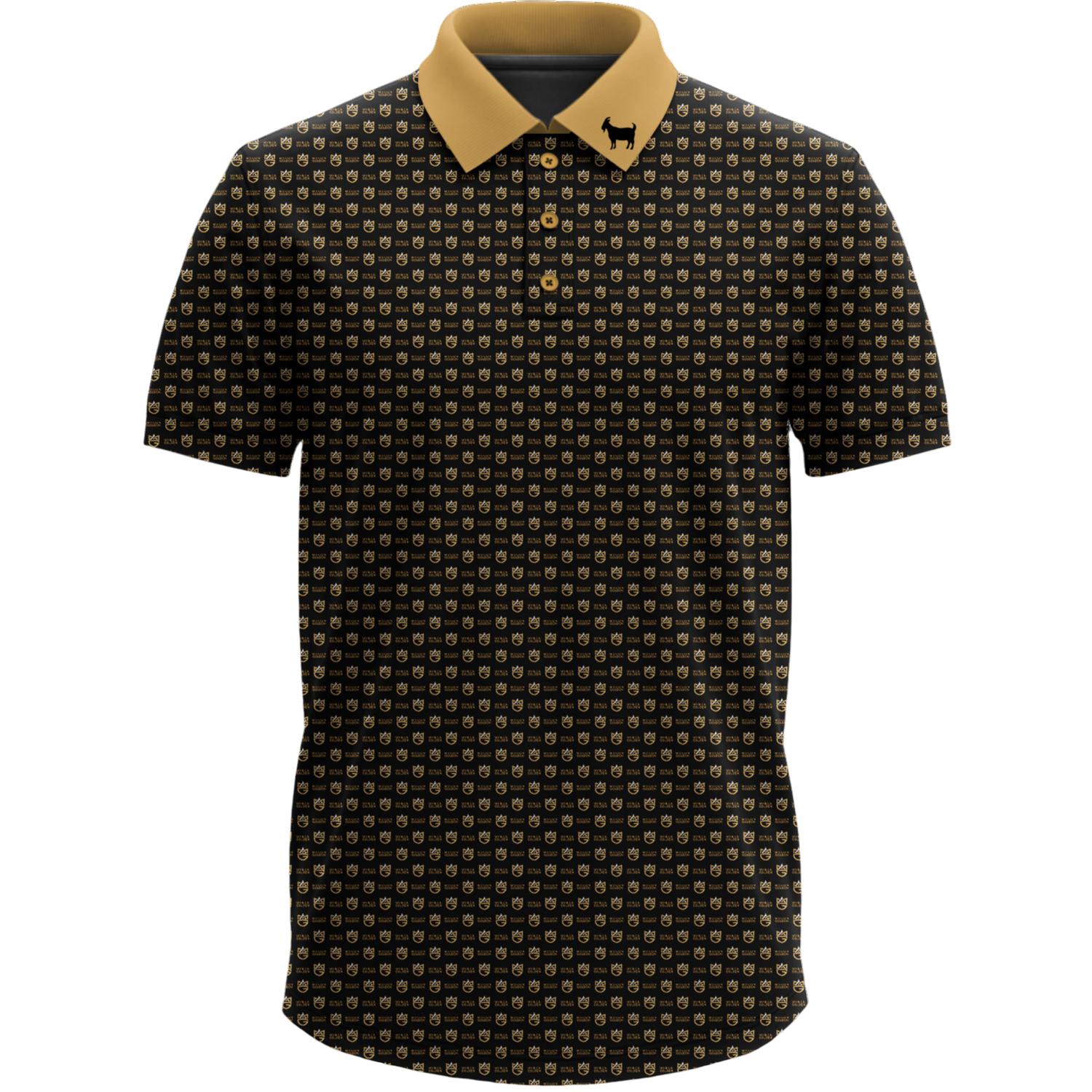 MYRON GOLDEN POLO (LOGOS/GOLD COLLAR) (PRE-ORDER)