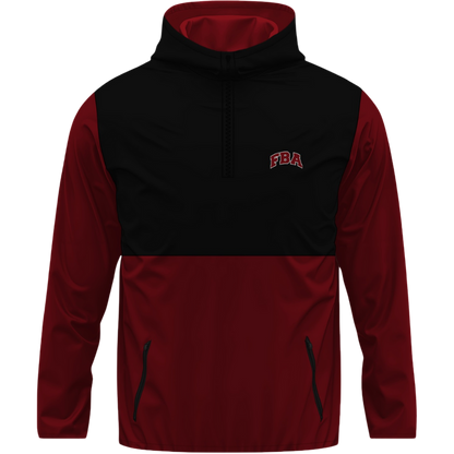 Quarter Zip Hoodie - Black & Red - FBA