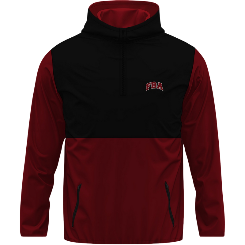 Quarter Zip Hoodie - Black & Red - FBA