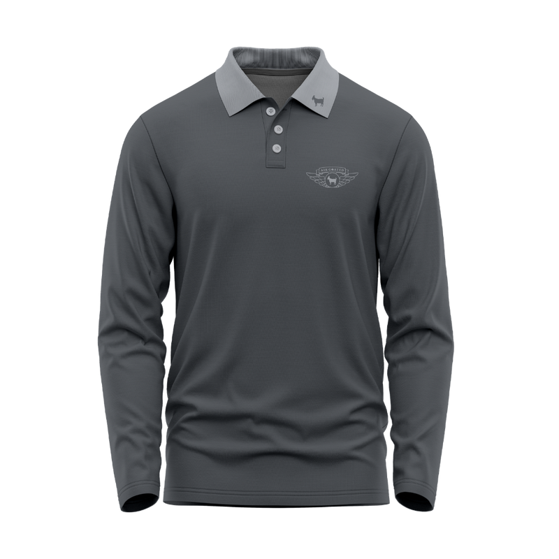 Air Goated 10 - Cool Grey Long Sleeve Polo