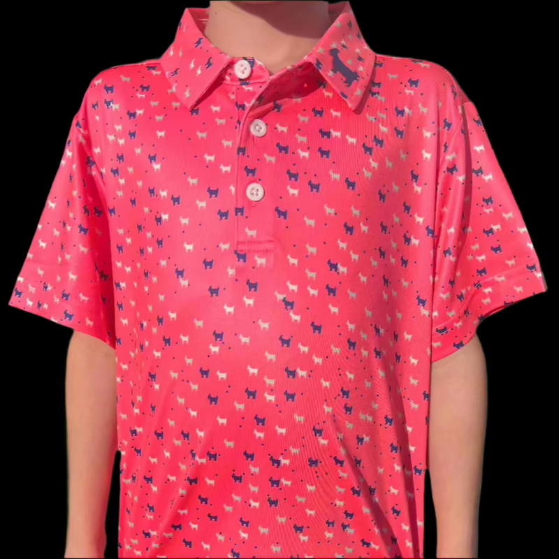 THE PINK DANCING GOATS YOUTH POLO
