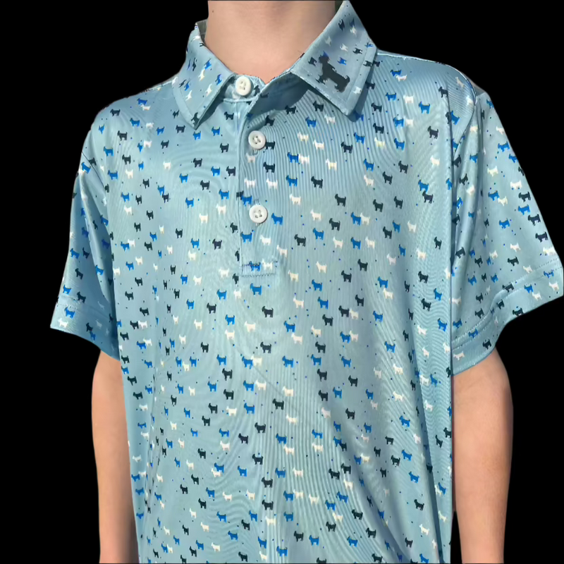 THE BABY BLUE DANCING GOATS YOUTH POLO