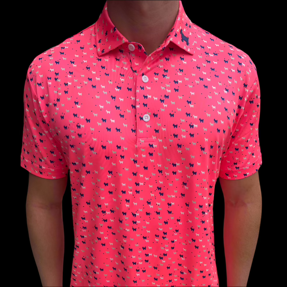 THE PINK DANCING GOATS MEN'S POLO