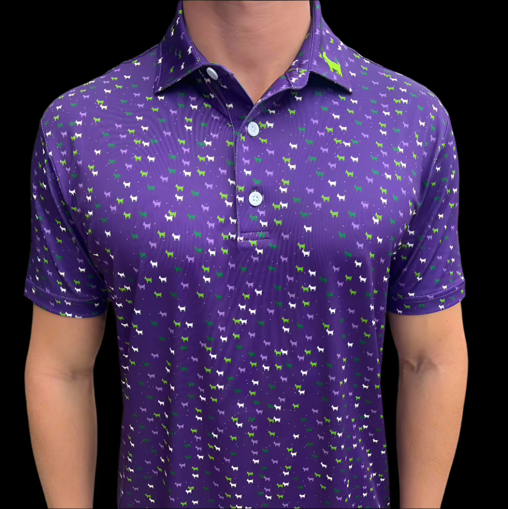 THE PURPLE DANCING GOATS MEN'S POLO