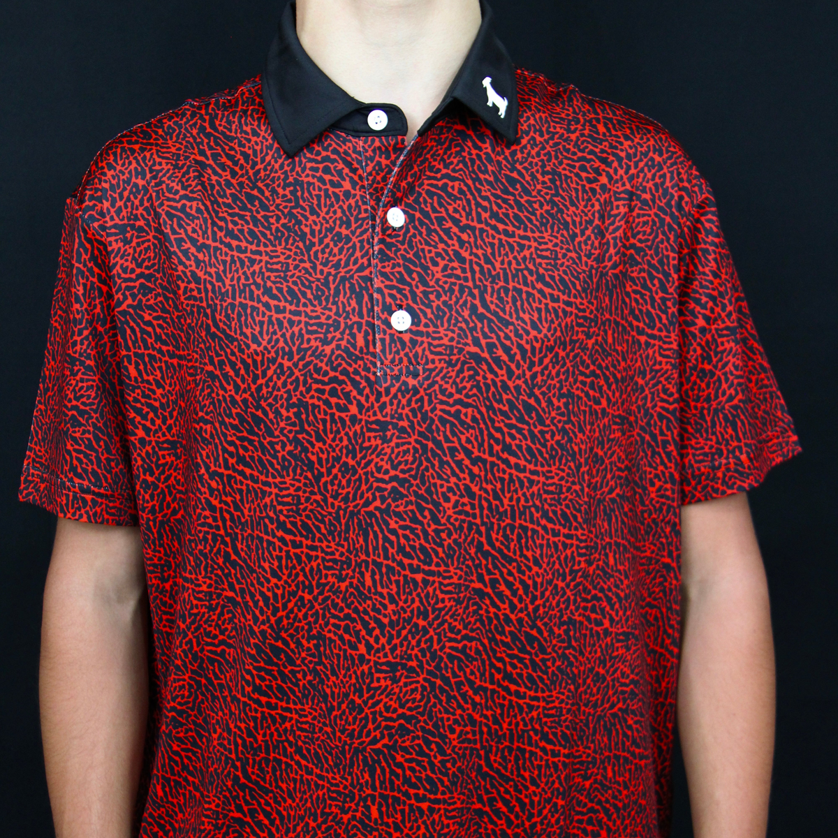 THE RED/BLACK CEMENT YOUTH POLO