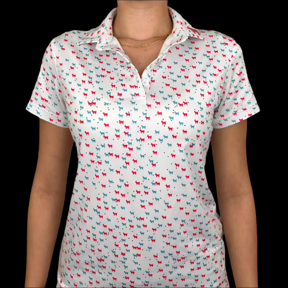 THE WHITE DANCING GOATS WOMEN'S POLO