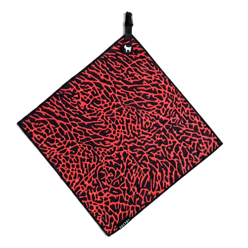 THE BLACK/RED CEMENT GOLF TOWEL