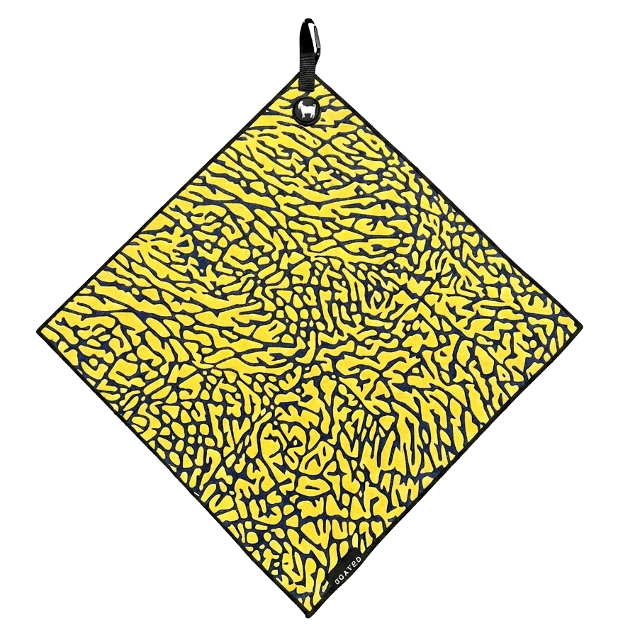 THE NAVY/YELLOW CEMENT GOLF TOWEL