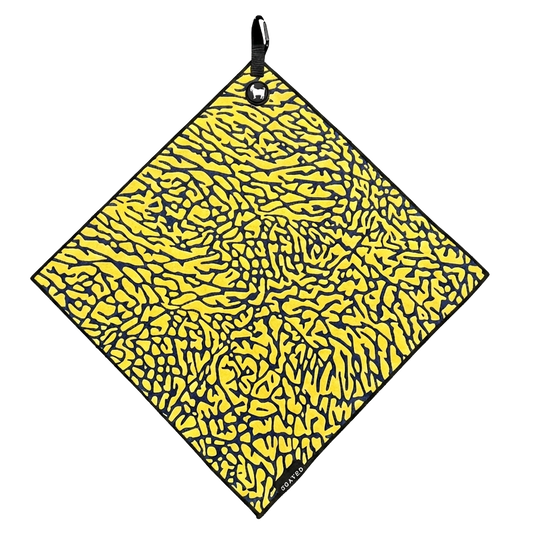 THE NAVY/YELLOW CEMENT GOLF TOWEL