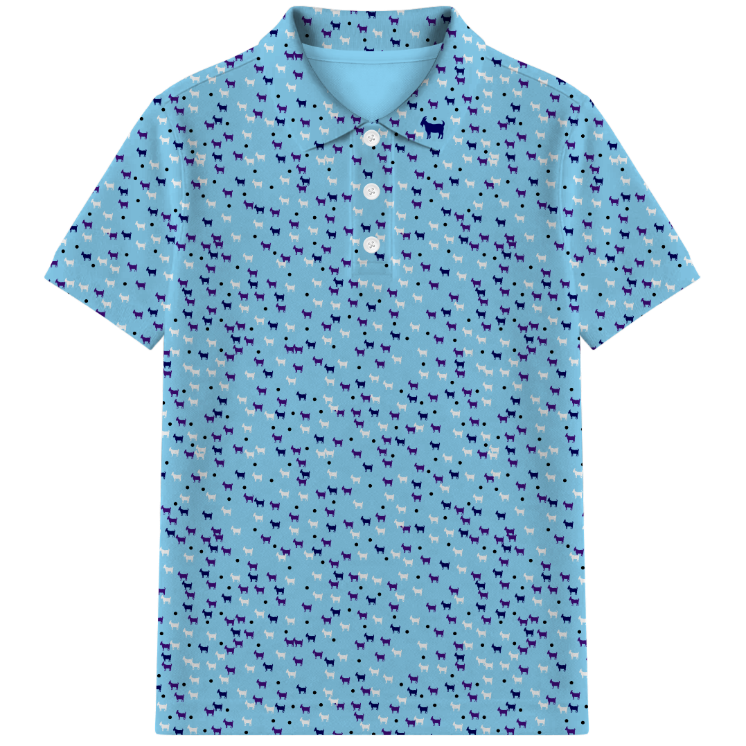 THE BABY BLUE DANCING GOATS YOUTH POLO