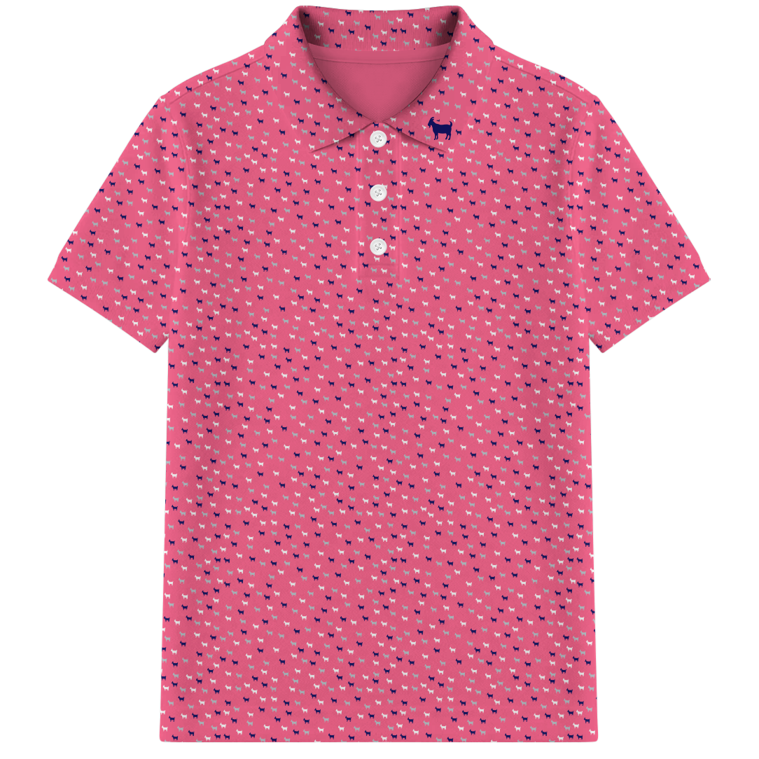 THE PINK DANCING GOATS YOUTH POLO