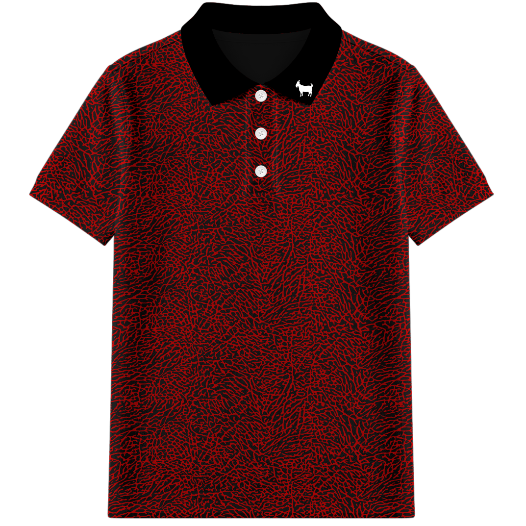 THE RED/BLACK CEMENT YOUTH POLO