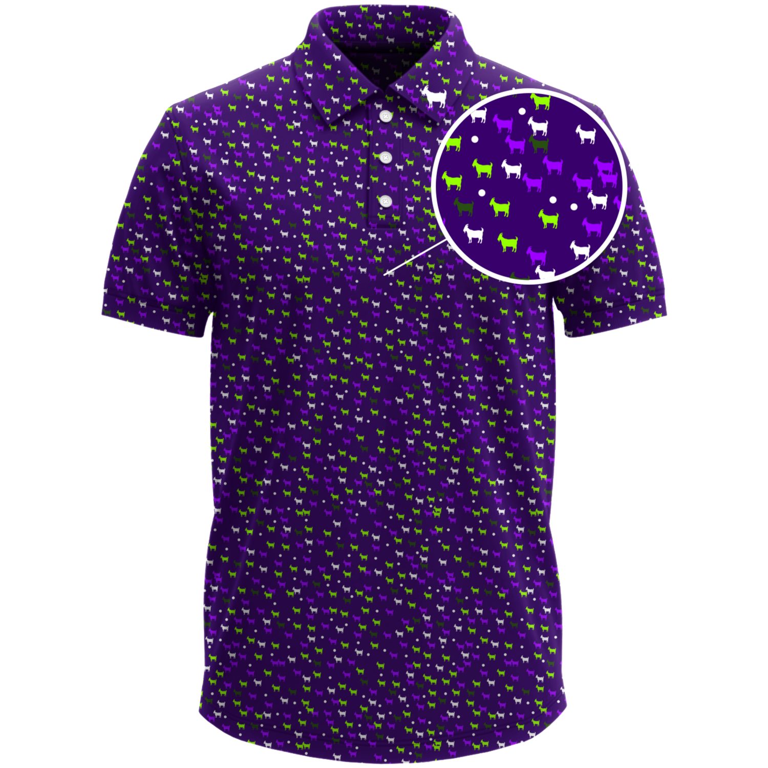 THE PURPLE DANCING GOATS MEN'S POLO