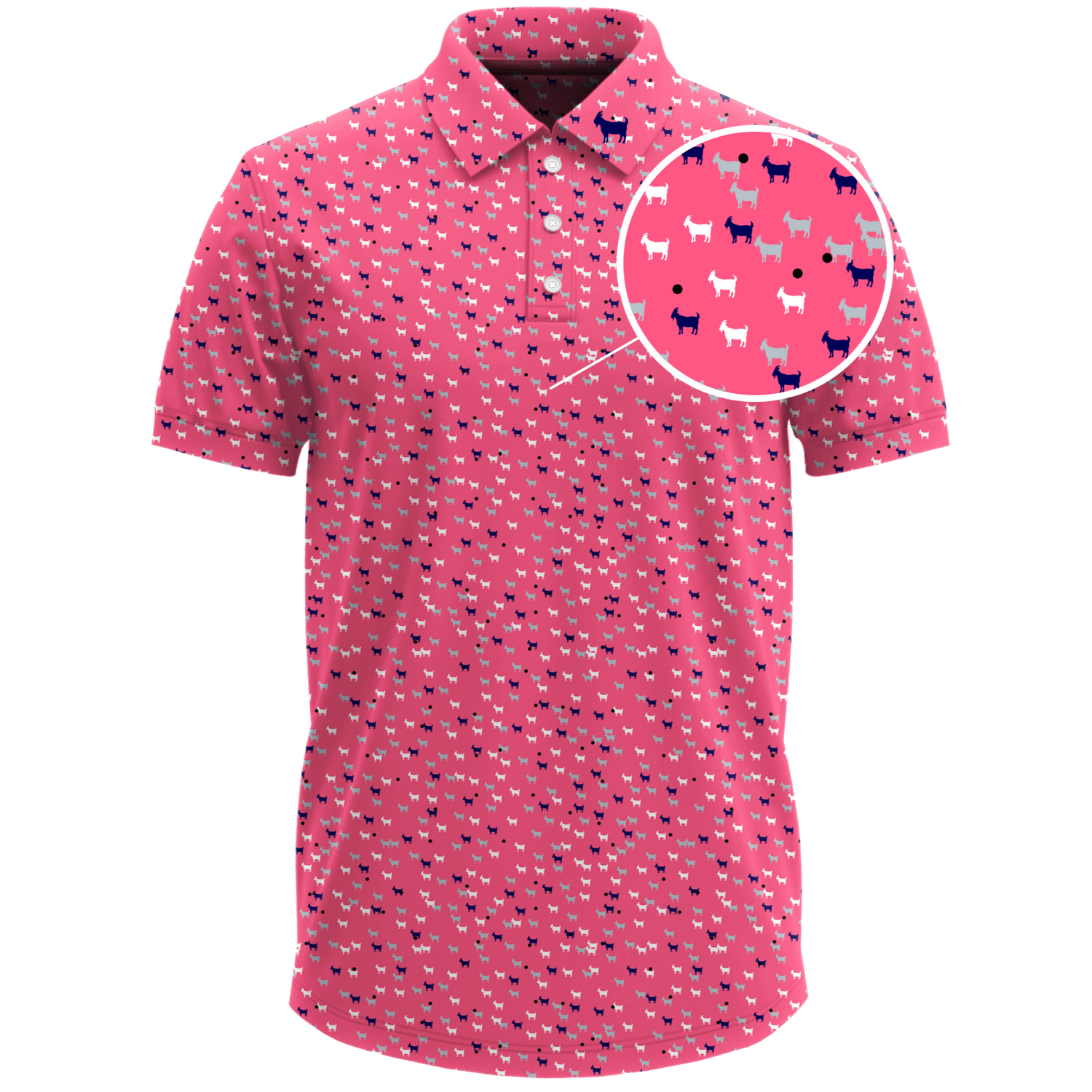 THE PINK DANCING GOATS MEN'S POLO